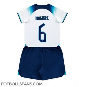England Harry Maguire #6 Replika Hemmatröja Barn VM 2022 Kortärmad (+ Korta byxor)